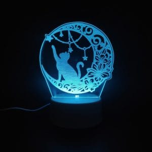 Cat On Moon Acrylic Lamp