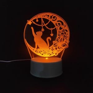 Cat On Moon Acrylic Lamp