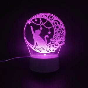 Cat On Moon Acrylic Lamp