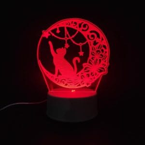 Cat On Moon Acrylic Lamp