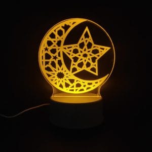 Moon & Star Acrylic Lamp