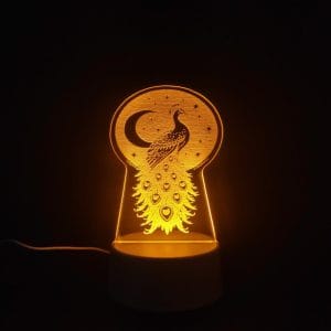 Peacock Acrylic Lamp