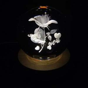 I Love You Crystal Ball Lamp