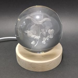 I Love You Crystal Ball Lamp