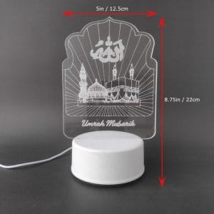 Holy Mosques with Umrah Mubarik Acrylic Lamp
