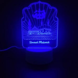 Holy Mosques with Umrah Mubarik Acrylic Lamp