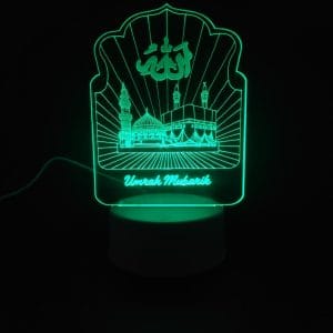 Holy Mosques with Umrah Mubarik Acrylic Lamp