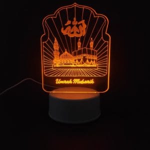 Holy Mosques with Umrah Mubarik Acrylic Lamp