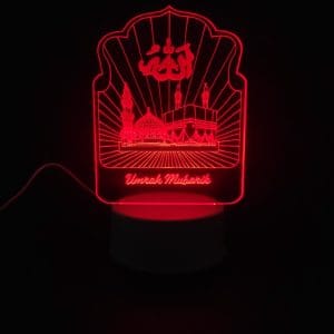 Holy Mosques with Umrah Mubarik Acrylic Lamp