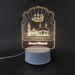 Holy Mosques with Umrah Mubarik Acrylic Lamp