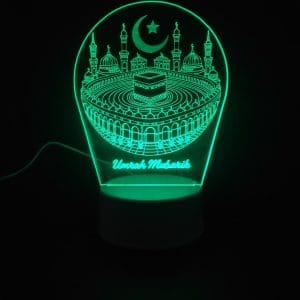 Khana Kaaba with Umrah Mubarik Acrylic Lamp