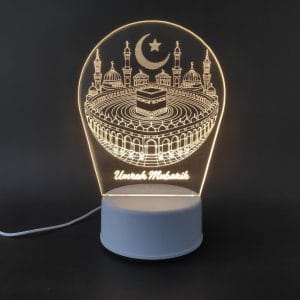 Khana Kaaba with Umrah Mubarik Acrylic Lamp