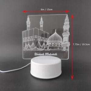 Holy Mosques with Umrah Mubarik Acrylic Lamp