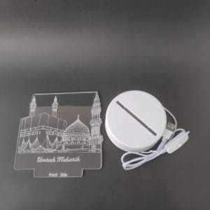 Holy Mosques with Umrah Mubarik Acrylic Lamp