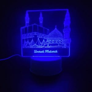 Holy Mosques with Umrah Mubarik Acrylic Lamp