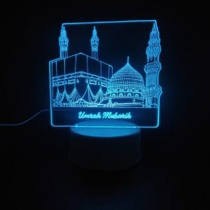 Holy Mosques with Umrah Mubarik Acrylic Lamp