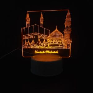 Holy Mosques with Umrah Mubarik Acrylic Lamp