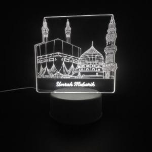 Holy Mosques with Umrah Mubarik Acrylic Lamp