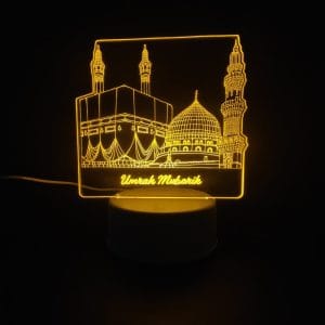 Holy Mosques with Umrah Mubarik Acrylic Lamp