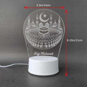 Khana Kaaba with Hajj Mubarak Acrylic Lamp