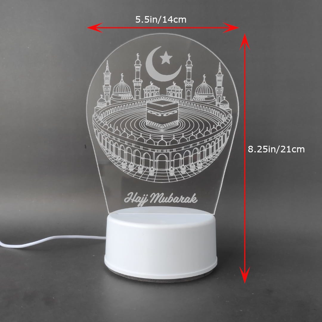 Khana Kaaba with Hajj Mubarak Acrylic Lamp