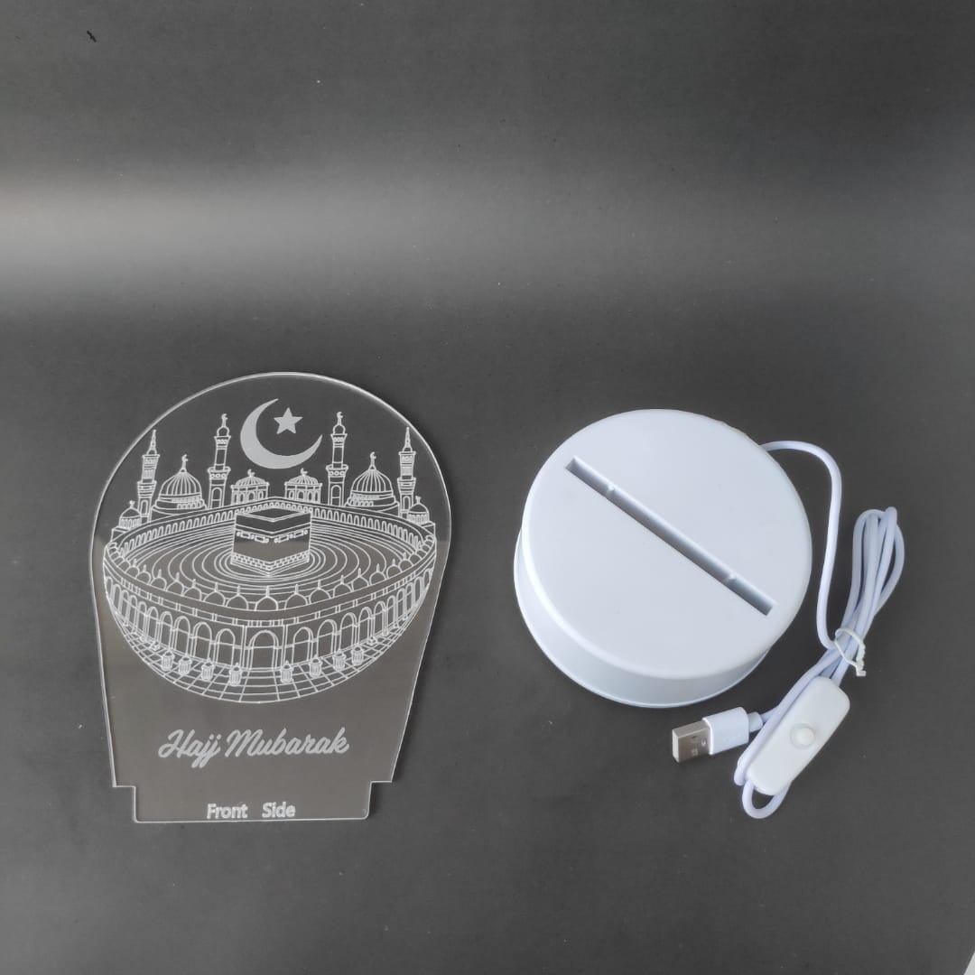 Khana Kaaba with Hajj Mubarak Acrylic Lamp