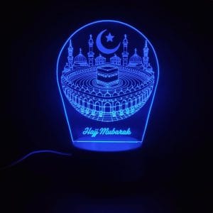 Khana Kaaba with Hajj Mubarak Acrylic Lamp
