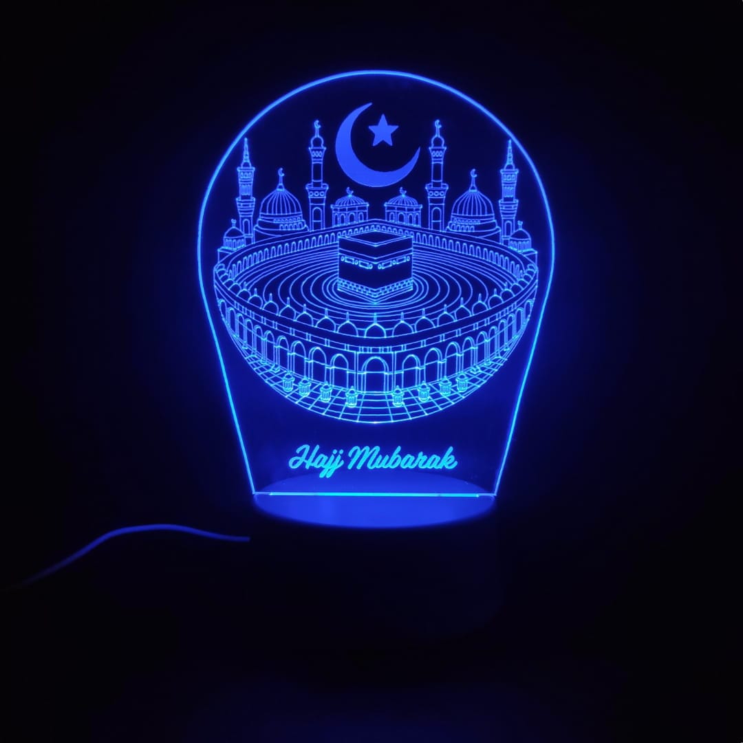 Khana Kaaba with Hajj Mubarak Acrylic Lamp