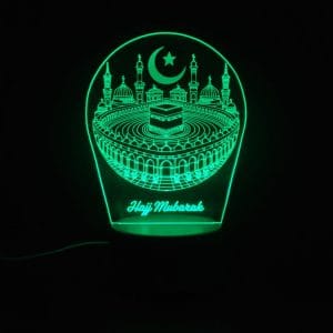Khana Kaaba with Hajj Mubarak Acrylic Lamp