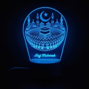 Khana Kaaba with Hajj Mubarak Acrylic Lamp