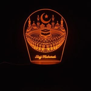 Khana Kaaba with Hajj Mubarak Acrylic Lamp