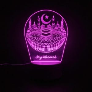 Khana Kaaba with Hajj Mubarak Acrylic Lamp