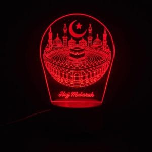 Khana Kaaba with Hajj Mubarak Acrylic Lamp