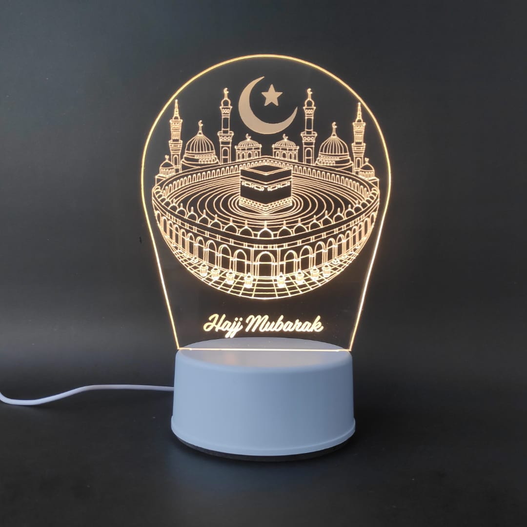Khana Kaaba with Hajj Mubarak Acrylic Lamp