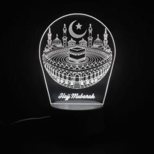 Khana Kaaba with Hajj Mubarak Acrylic Lamp