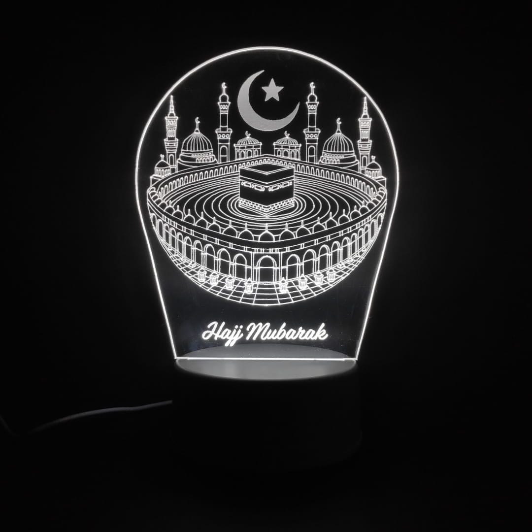 Khana Kaaba with Hajj Mubarak Acrylic Lamp