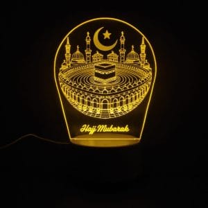 Khana Kaaba with Hajj Mubarak Acrylic Lamp