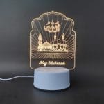 Holy Mosques with Hajj Mubarak Acrylic Lamp