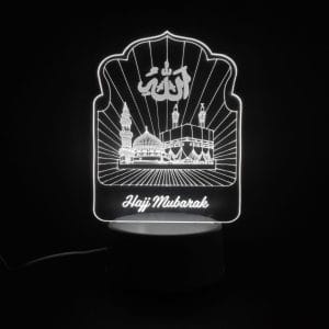 Holy Mosques with Hajj Mubarak Acrylic Lamp